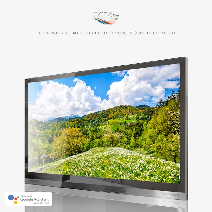Ocea Pro 500 Smart Touch Bathroom TV, 50 inches, 4K Ultra HD, available in Surrey.