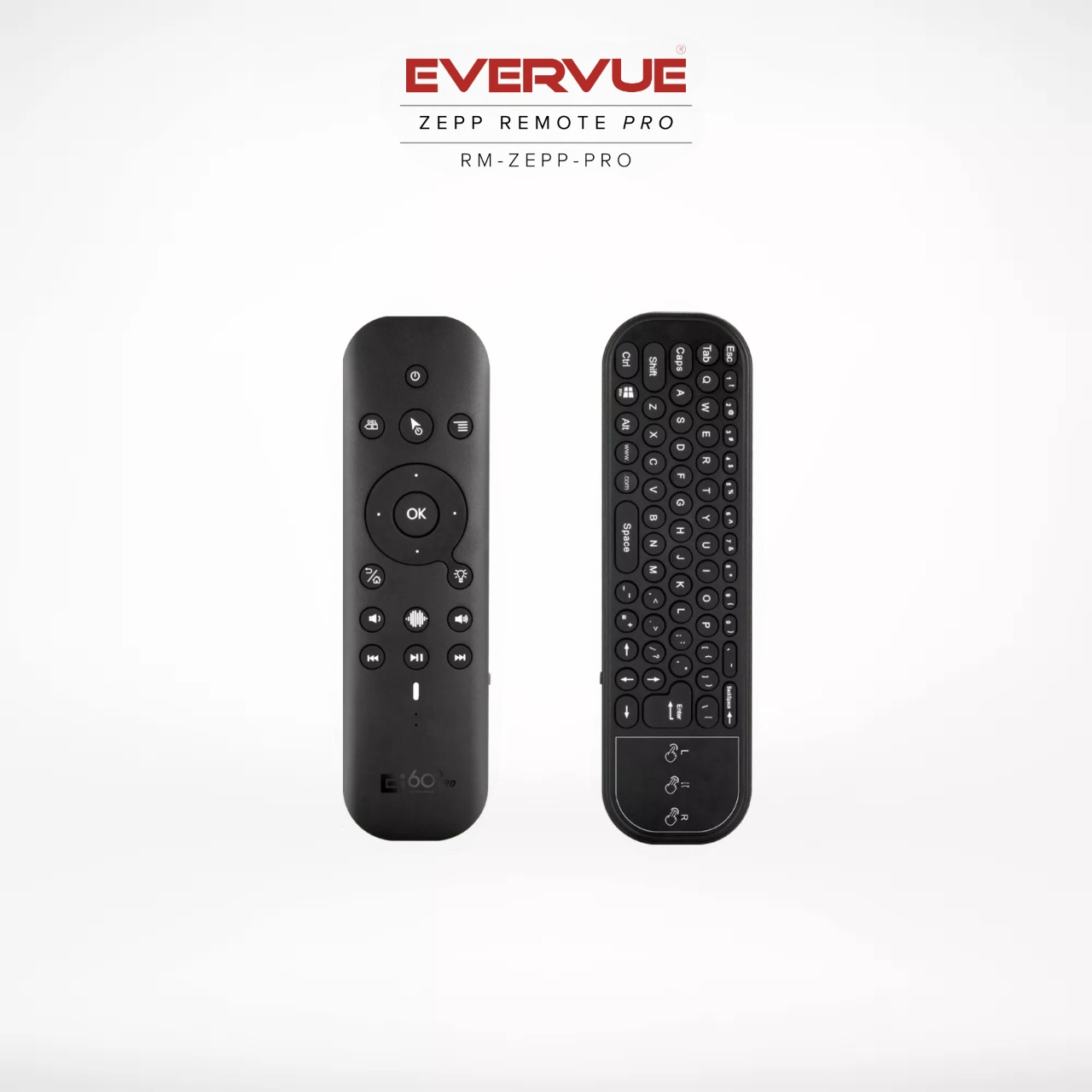 Evervue Zepp remote from Vancouver, designed with a holder for organized convenience.